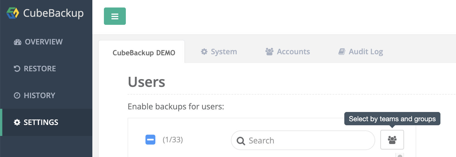 enable users based on Teams and Groups